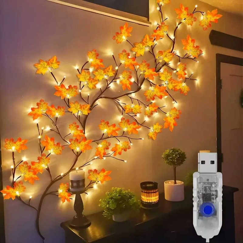 Home Lighting And Decor - DIY Maple Leaf Rose Pendant USB