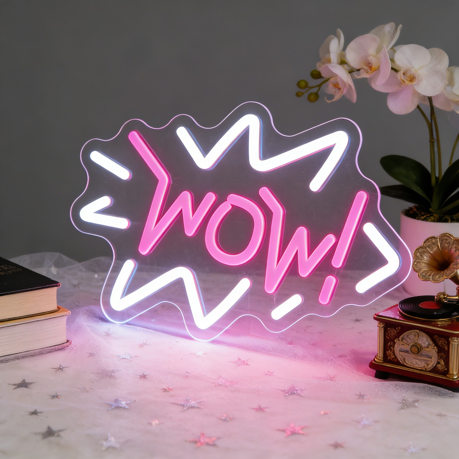 Lighting Decor Wow - Wow Neon Sign LED Pop Art