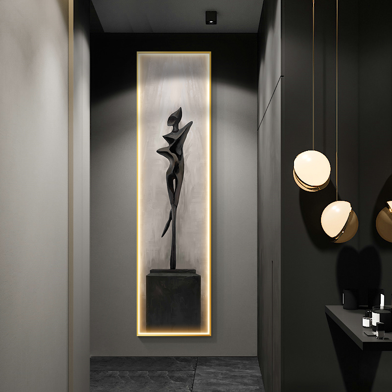 Foyer Lighting Wall Decor - Modern Abstract Art Interior Painting Led