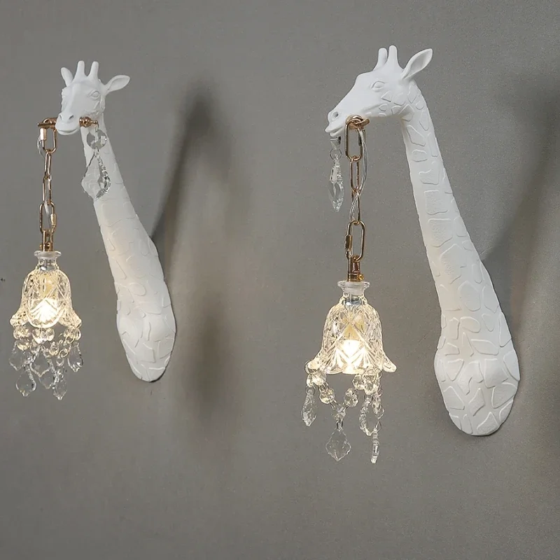 Lighting Decoration On Wall - Nordic New Resin Giraffe LED Wall