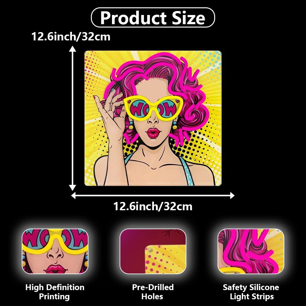 Wow Lady Neon Signs for Wall D - Lighting Decor Wow recension och pris