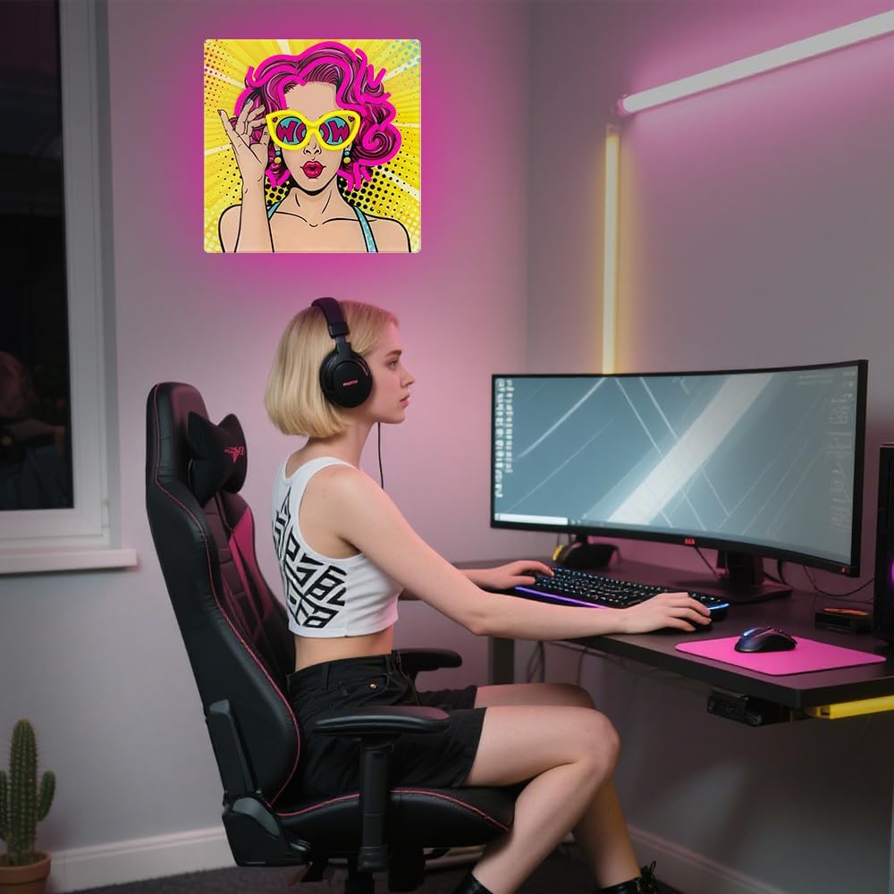 Wow Lady Neon Signs for Wall D - Lighting Decor Wow recension och pris