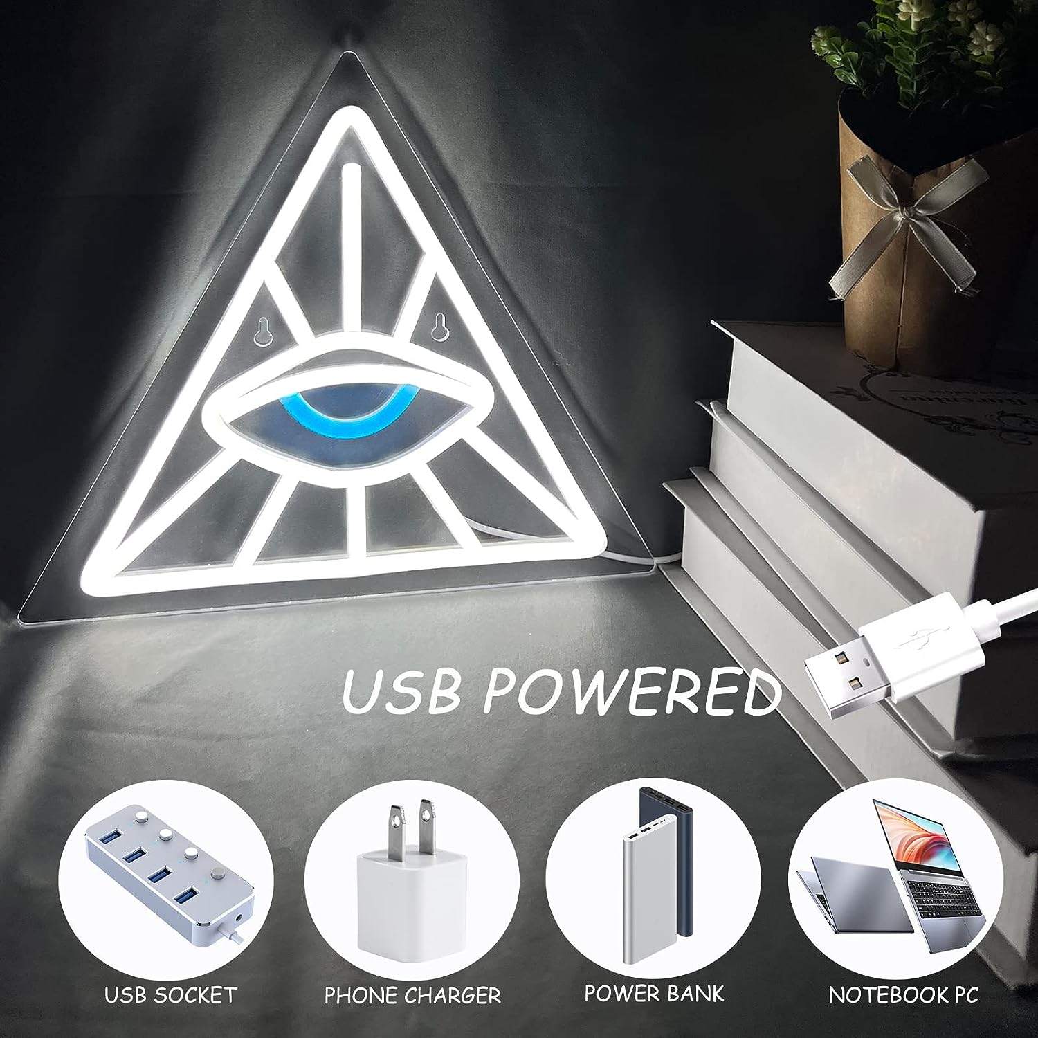 Eye in Triangle Neon Light LED - Outdoor Lighting Decor Ideas recension och pris