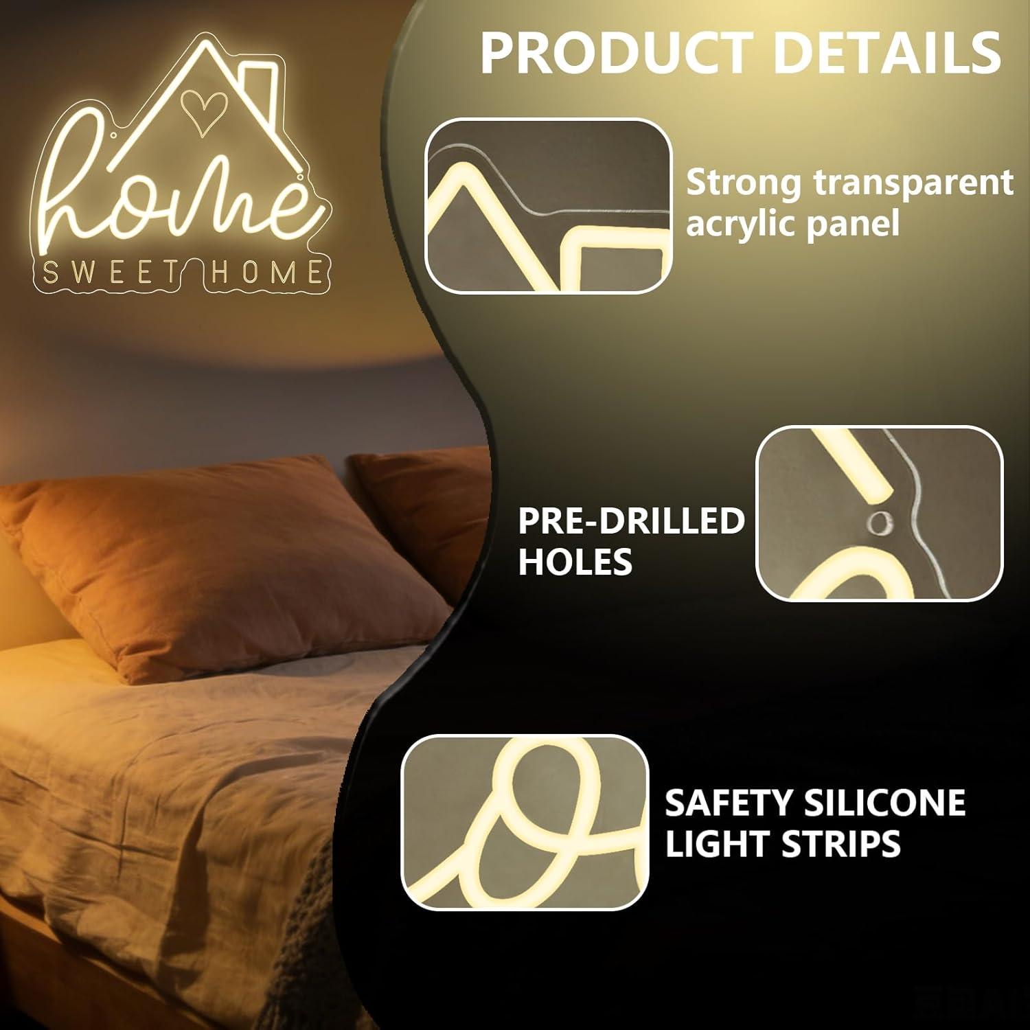 Sweet Home Neon Sign USB Dimma - Home Lighting And Decor recension och pris