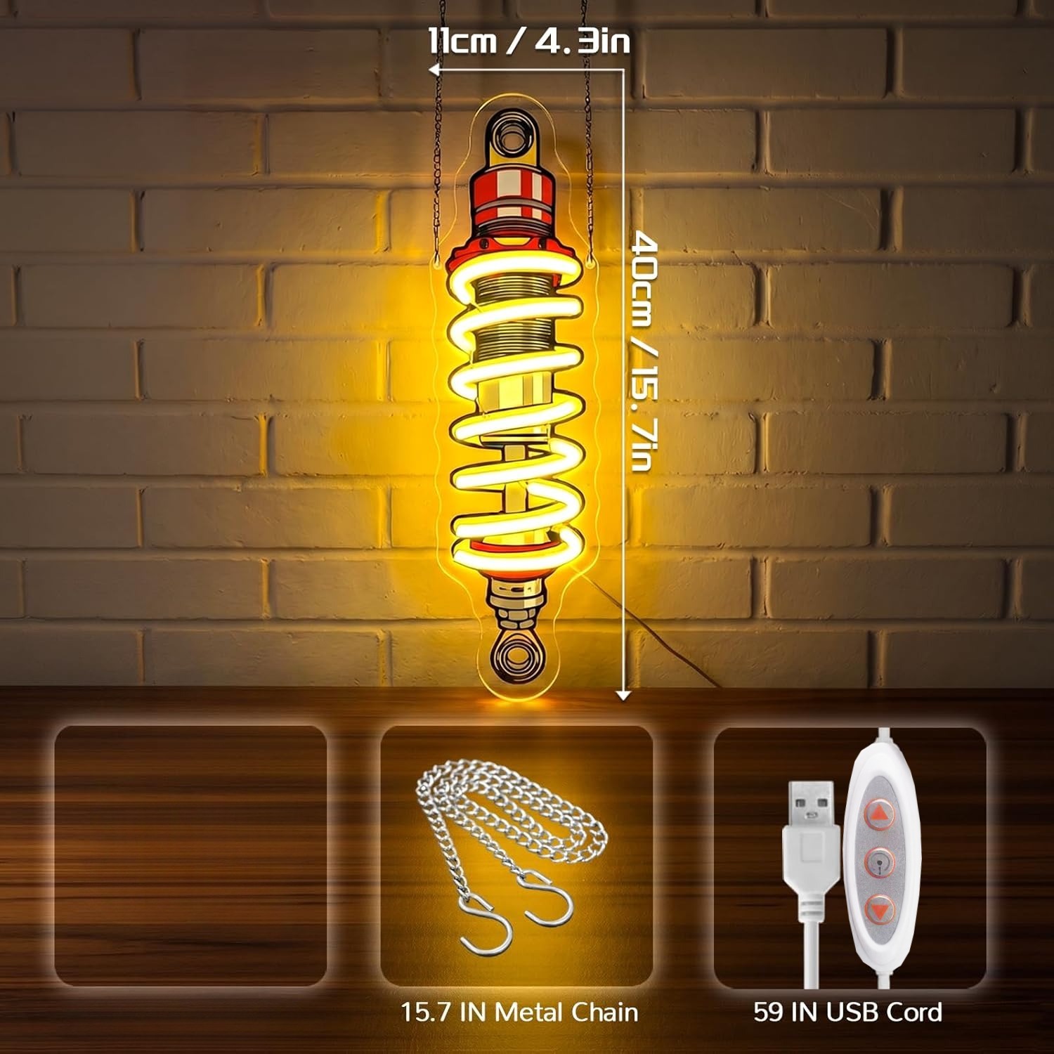 Shock Absorber LED Neon Light  - Garage Lighting Decor recension och pris