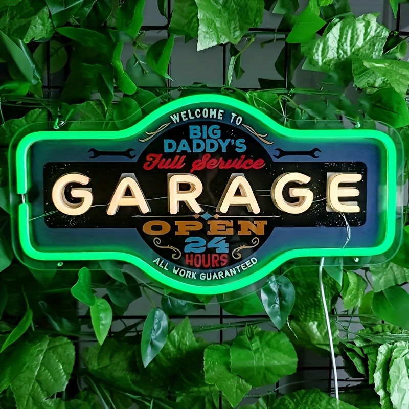 Retro Garage LED Neon Sign UV  - Garage Lighting Decor recension och pris