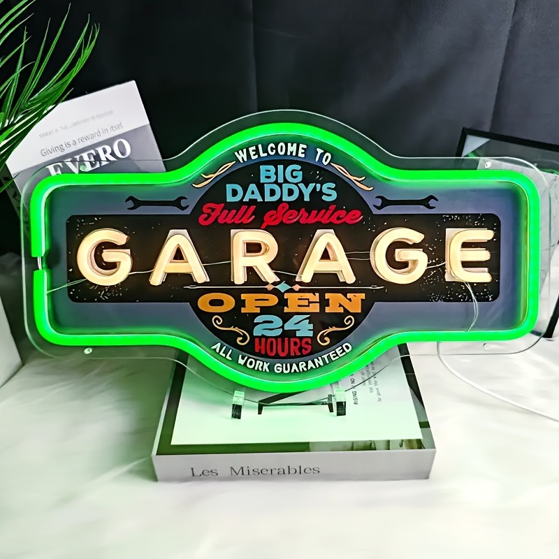 Retro Garage LED Neon Sign UV  - Garage Lighting Decor recension och pris