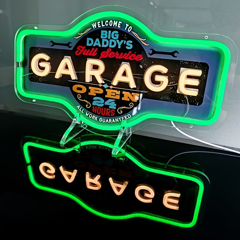 Retro Garage LED Neon Sign UV  - Garage Lighting Decor recension och pris