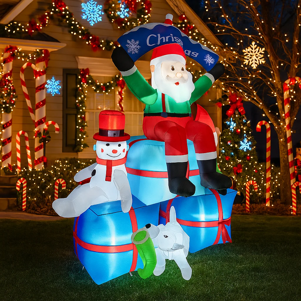 2.1M/6.8FT Inflatable Santa Cl - Santa'S Elves Holiday Lighting & Decor Llc recension och pris
