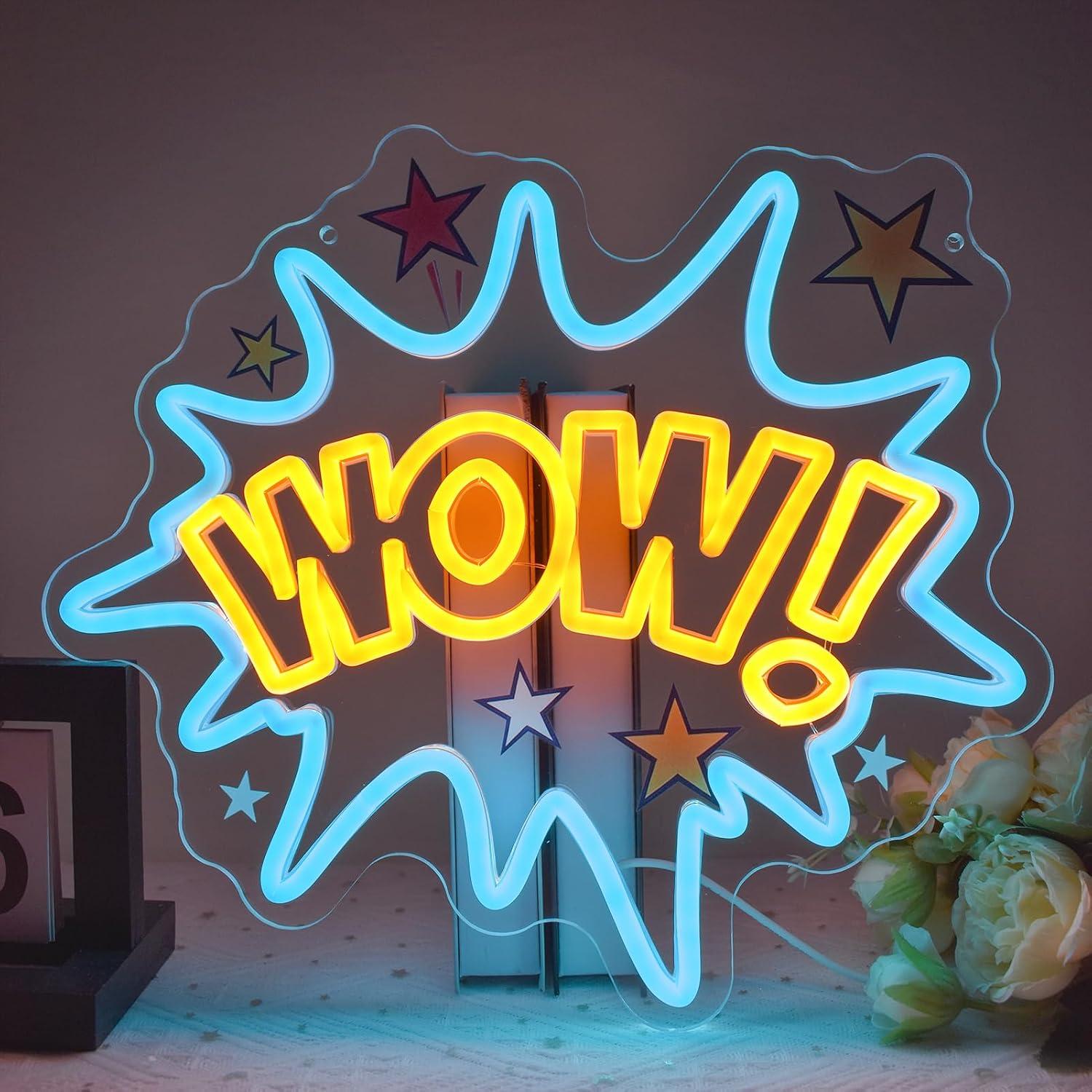 WOW Neon Sign USB Dimmable LED - Lighting Decor Wow recension och pris
