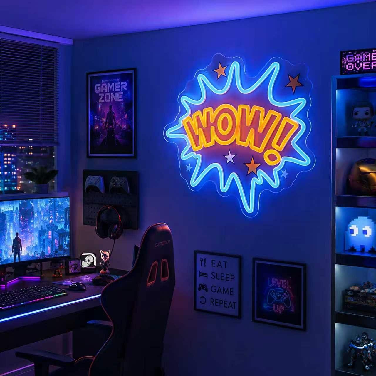 WOW Neon Sign USB Dimmable LED - Lighting Decor Wow recension och pris