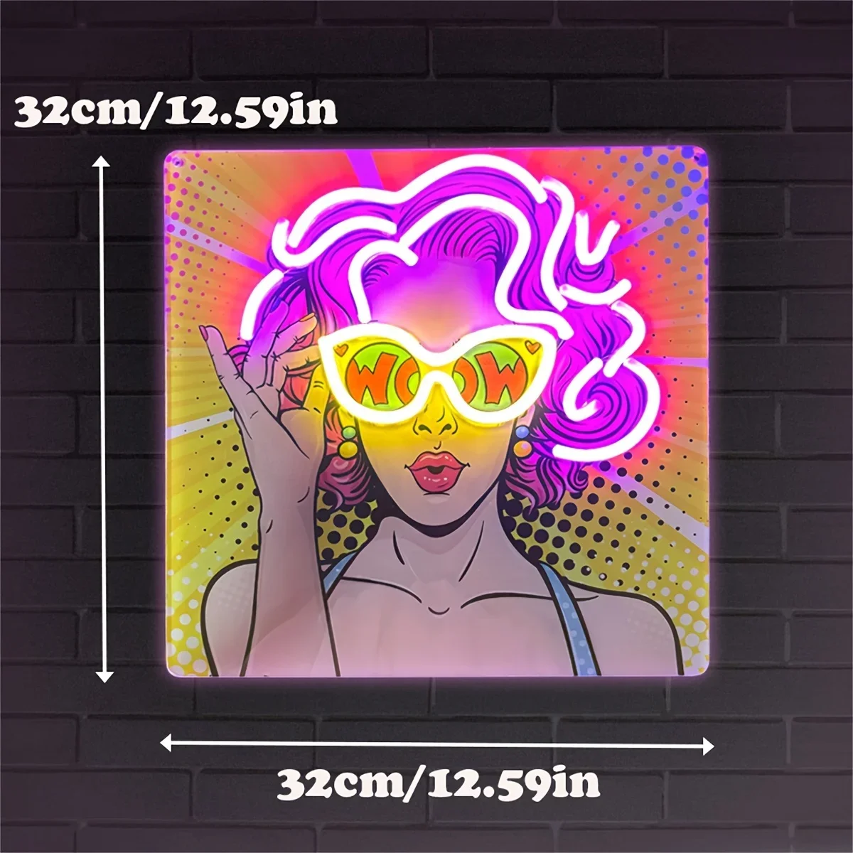 Wow Lady Pop Art LED Neon Sign - Lighting Decor Wow recension och pris
