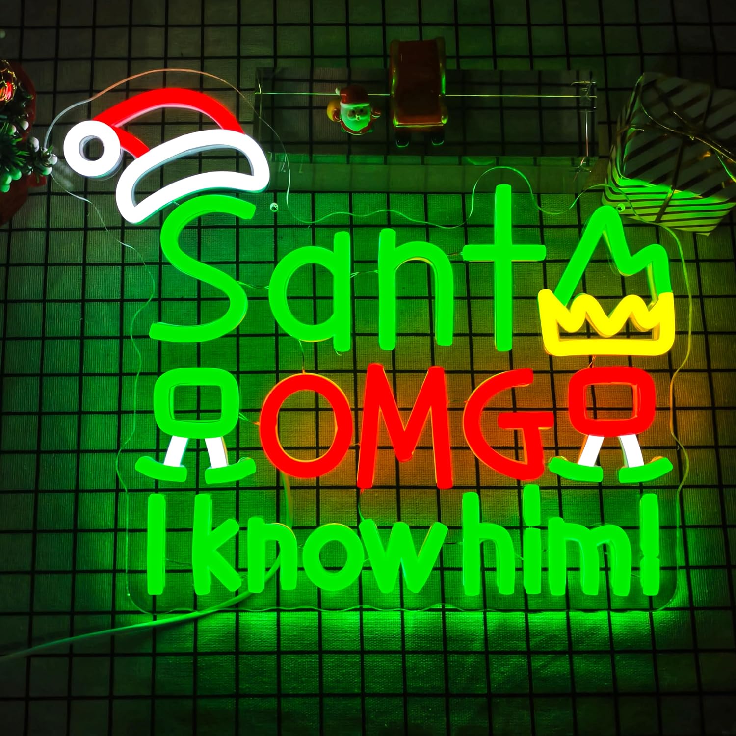 USB Santa OMG I Know Him Neon  - Santa'S Elves Holiday Lighting & Decor Llc recension och pris