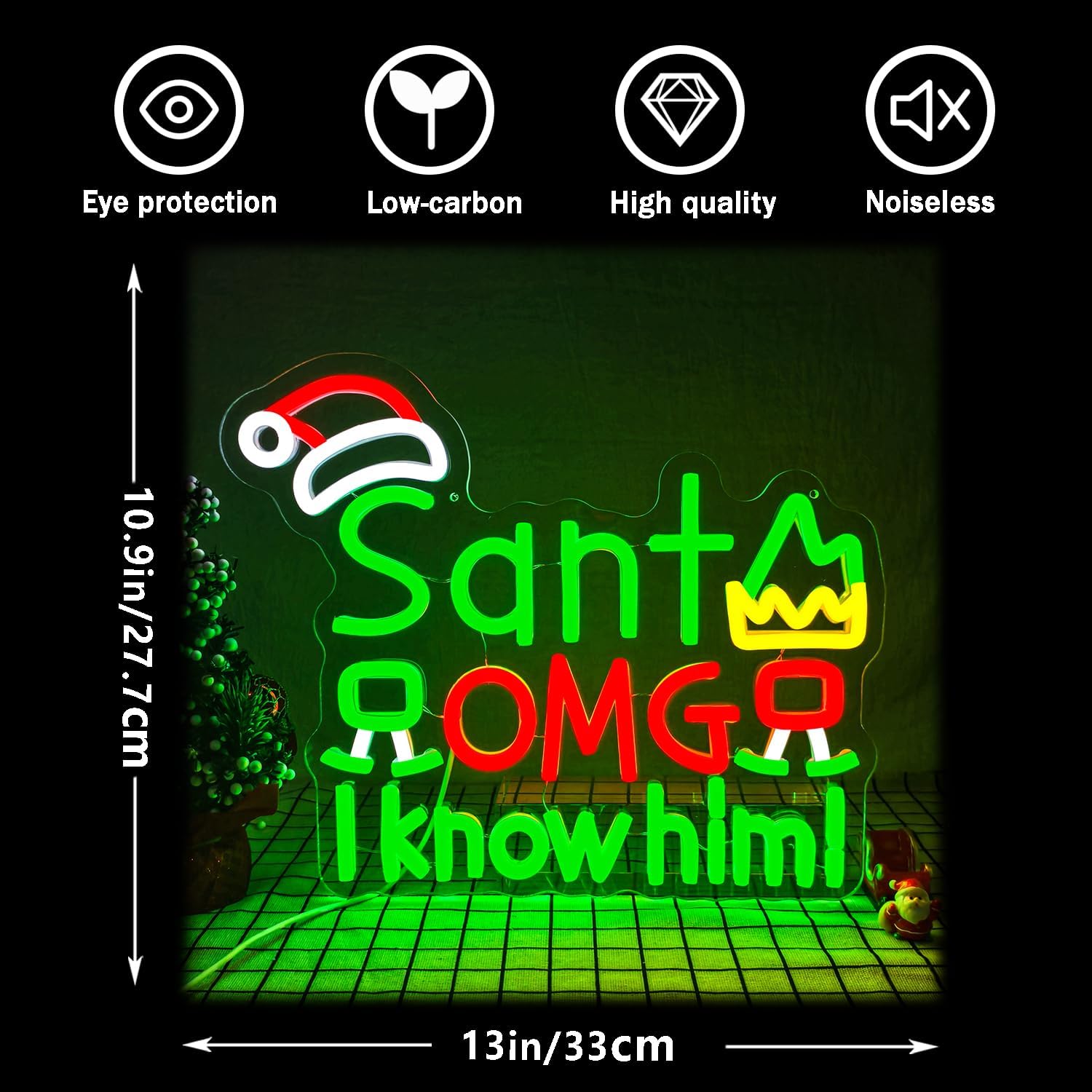 USB Santa OMG I Know Him Neon  - Santa'S Elves Holiday Lighting & Decor Llc recension och pris