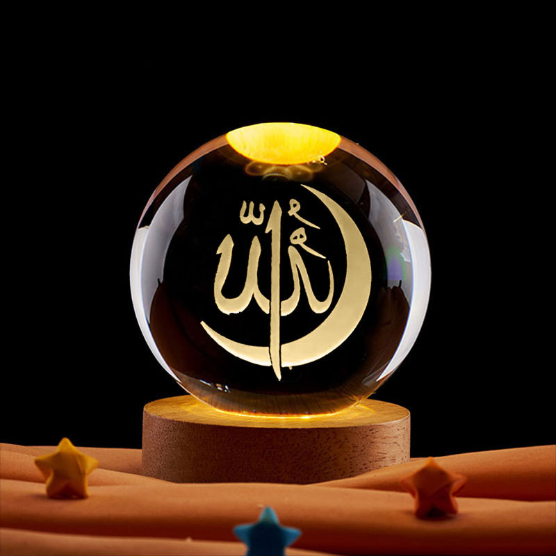 Ramadan Decoration 3D Crystall - Led Moon Lamp recension och pris
