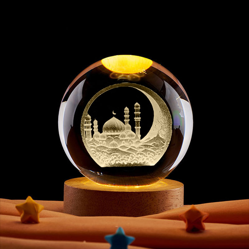 Ramadan Decoration 3D Crystall - Led Moon Lamp recension och pris