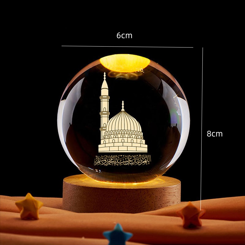 Ramadan Decoration 3D Crystall - Led Moon Lamp recension och pris