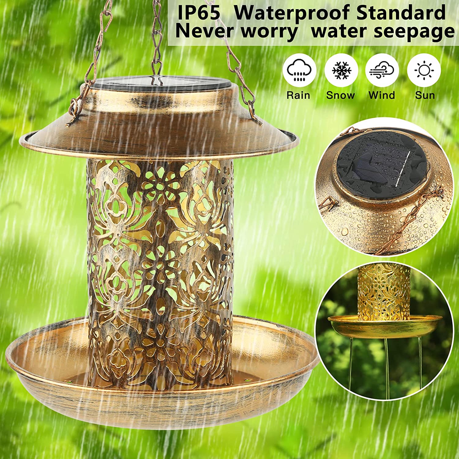 Solar Bird Feeder Metal Outdoo - Outdoor Lighting Decor Ideas recension och pris