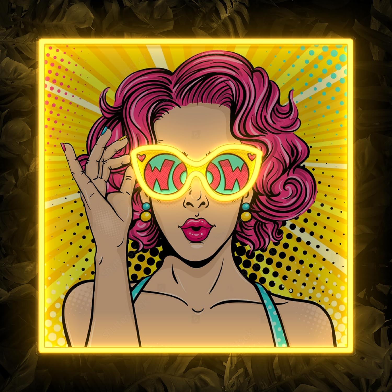Wow Lady Uv Pop Neon Sign Comi - Lighting Decor Wow recension och pris