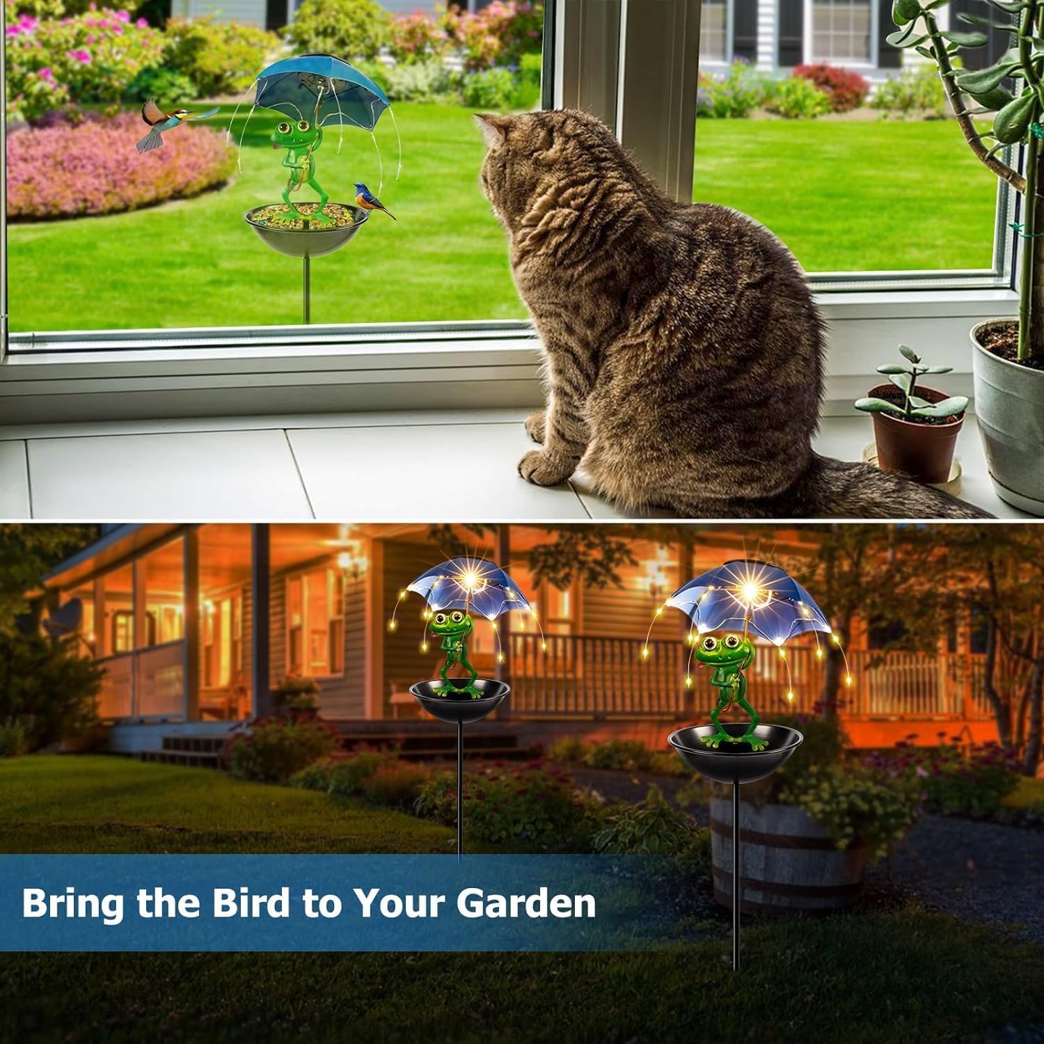Solar Bird Feeder Metal Outdoo - Outdoor Lighting Decor Ideas recension och pris