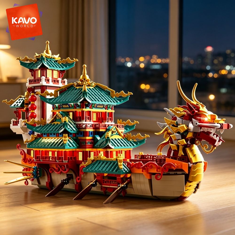KAVOWORLD 2453pcs Dragon Boat  - Lantern Paper Solar recension och pris