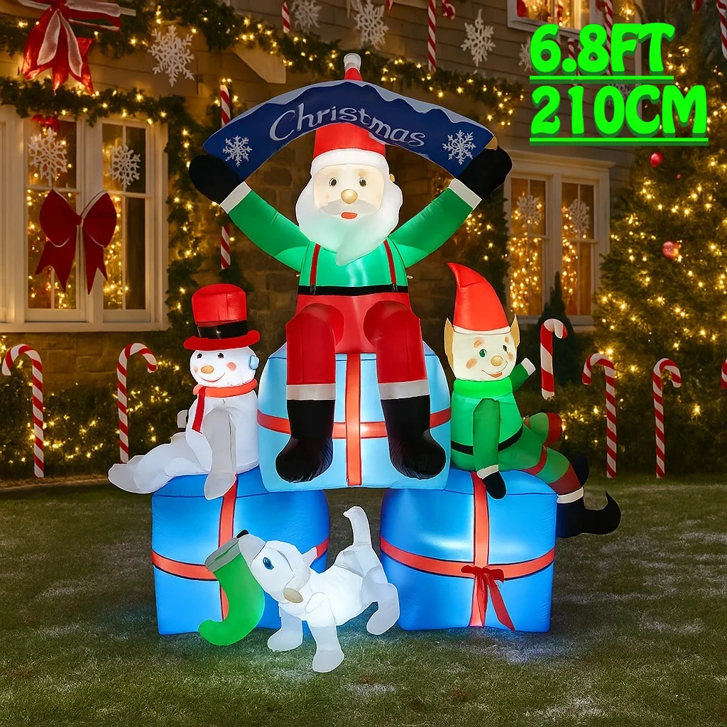 2.1M/6.8FT Snowman Santa Elf D - Santa'S Elves Holiday Lighting & Decor Llc recension och pris