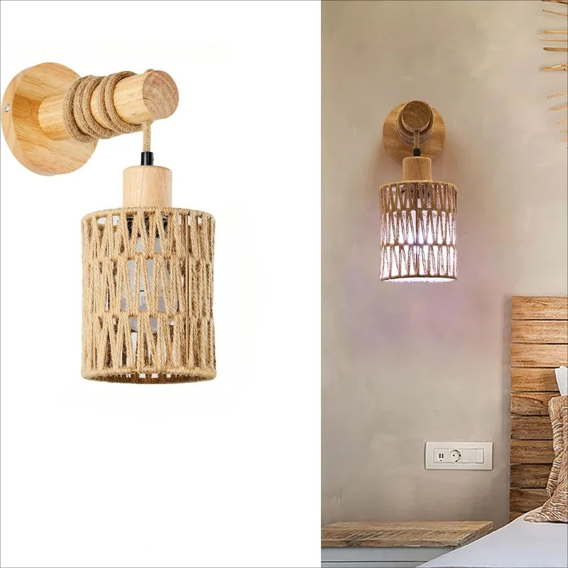Hemp Rope Design Bedhead Wall  - Lighting Decoration On Wall recension och pris