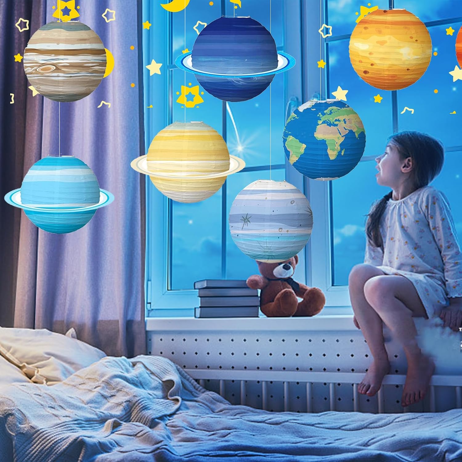 1PCS Solar System Eight Planet - Lantern Paper Solar recension och pris