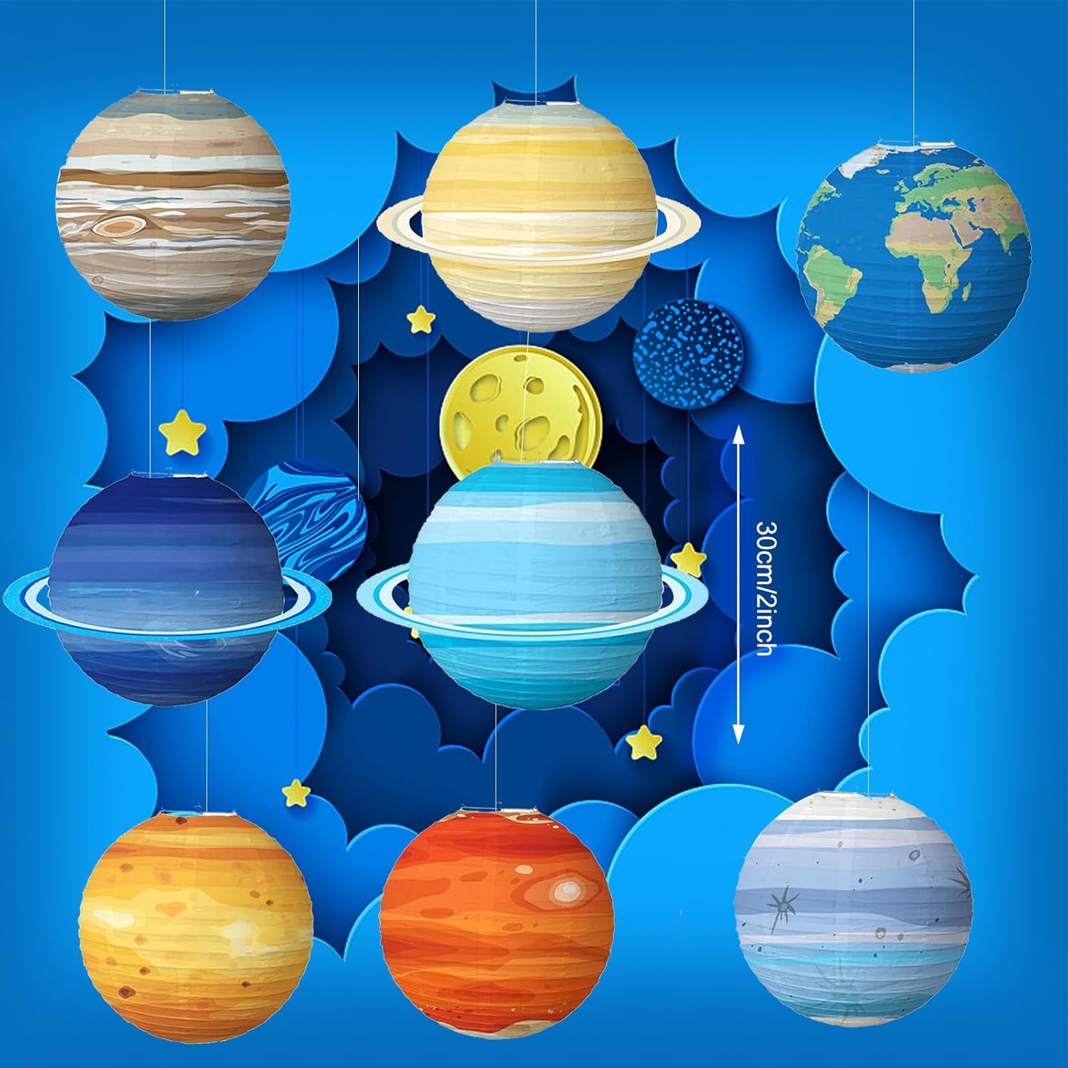 1PCS Solar System Eight Planet - Lantern Paper Solar recension och pris