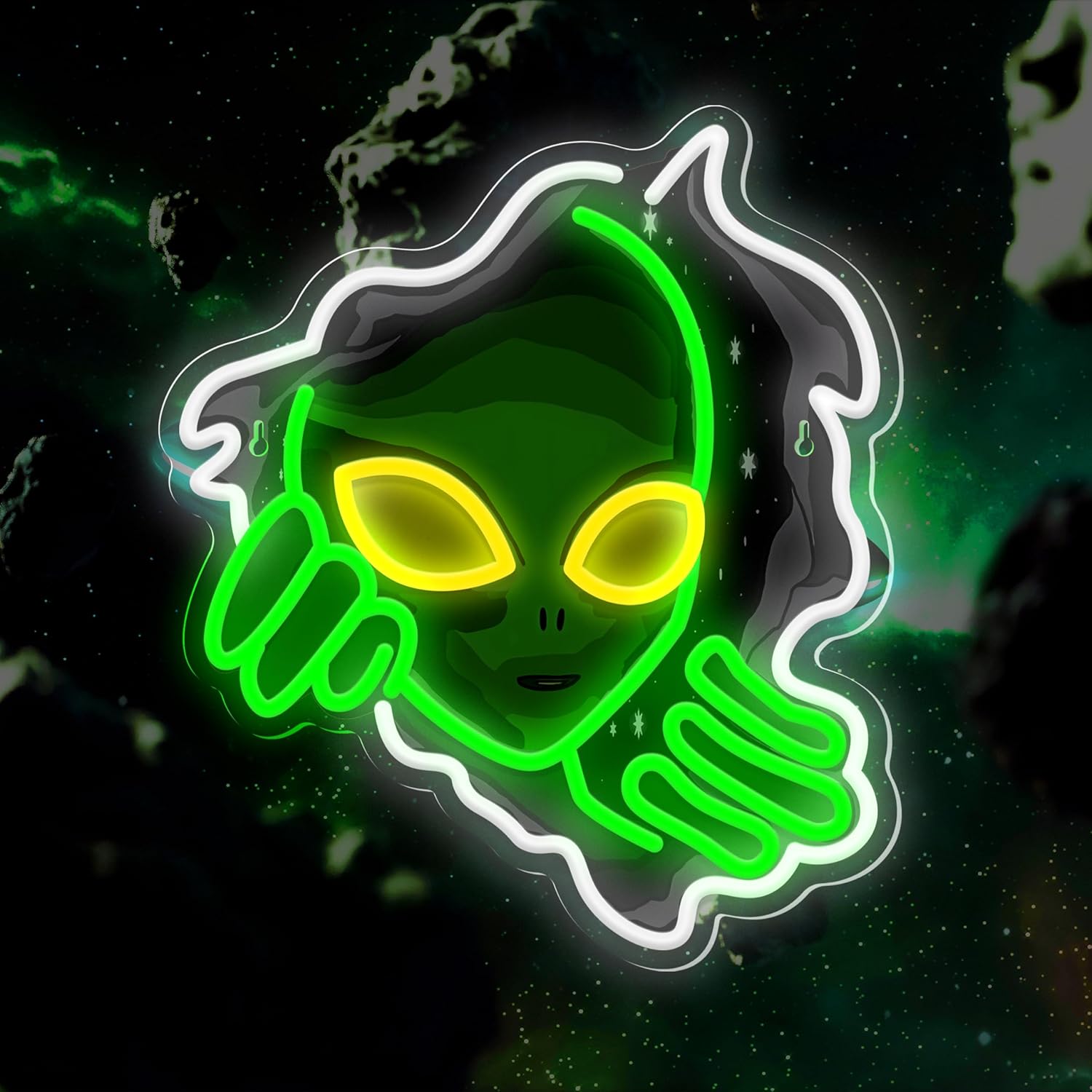 Alien Face Neon Sign Green Glo - Outdoor Lighting Decor Ideas recension och pris