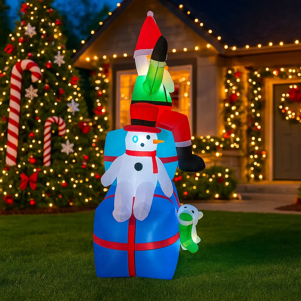 2.1M/6.8FT Santa Snowman Elf D - Santa'S Elves Holiday Lighting & Decor Llc recension och pris