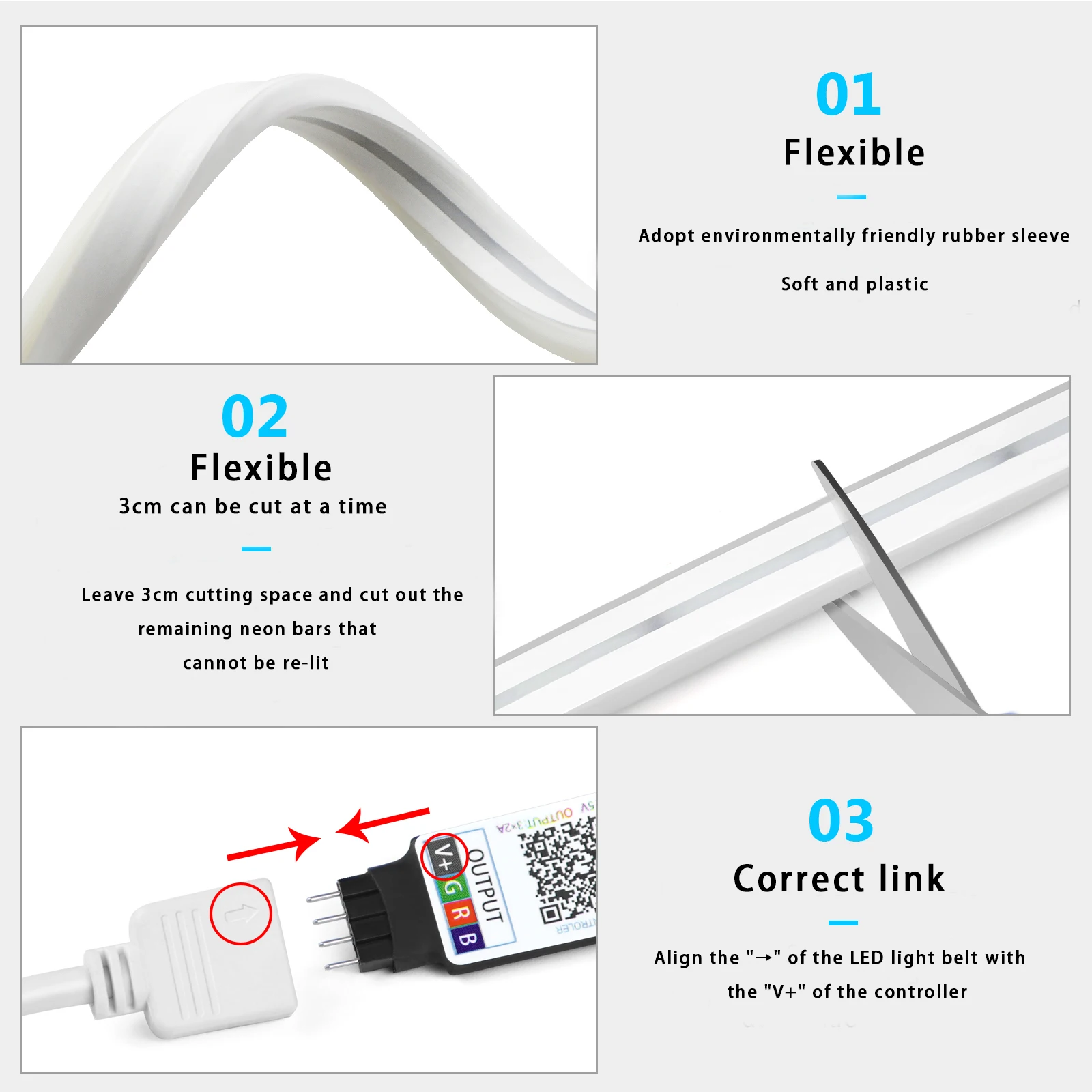 1-5m RGB LED Neon Strip Light  - Home Lighting And Decor recension och pris